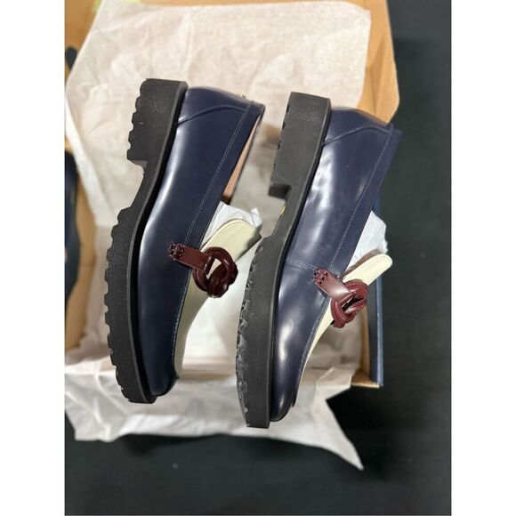 New Cole Haan Hann Geneva Chain Loafers Navy Blazer Ivory 7 - Picture 4 of 6